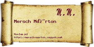 Mersch Márton névjegykártya